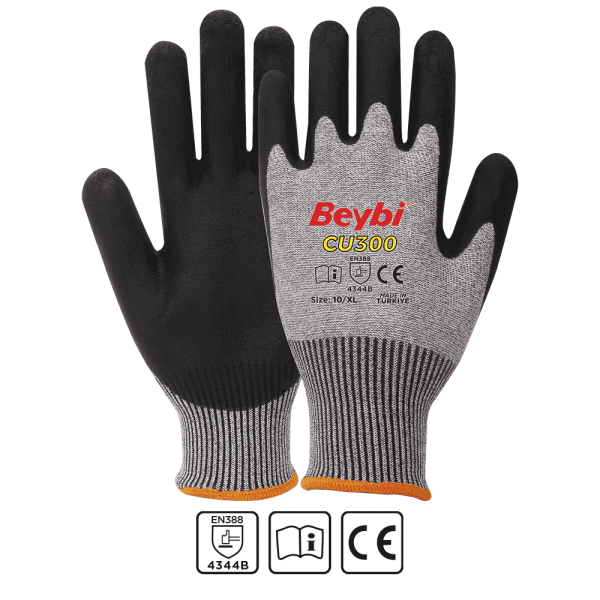 Beybi CU300 Poliüretan Kaplı Kesilmeye Dirençli Eldiven