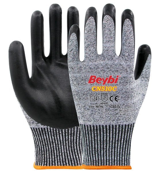 Beybi CN510C Nitril Kaplı Kesilmeye Dirençli Eldiven