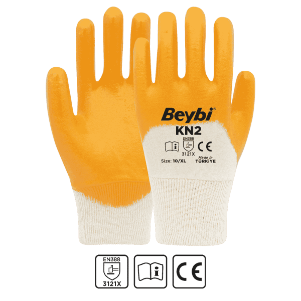 KN2 Pamuk Nitril Eldiven | İş Eldiveni | Beybi Eldiven