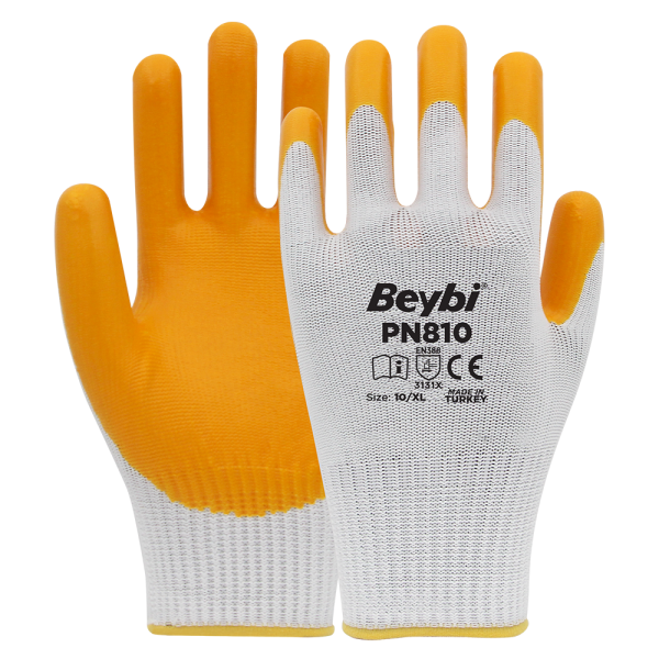 Beybi PN810 Polyester Örme Nitril Eldiven