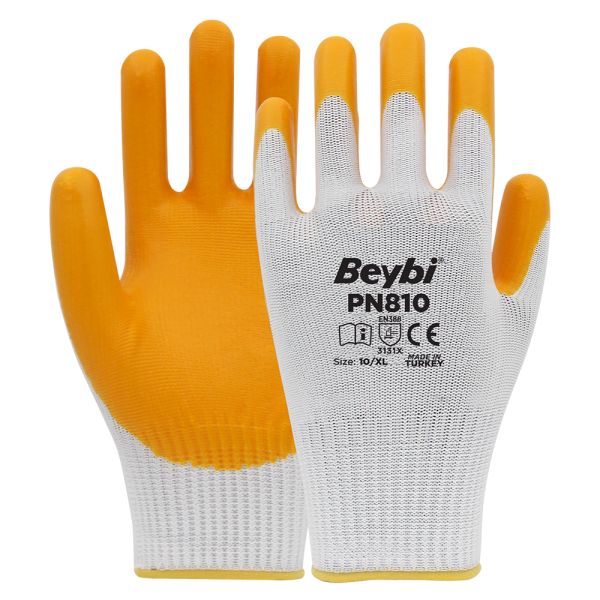 Beybi PN810 Polyester Örme Nitril Eldiven