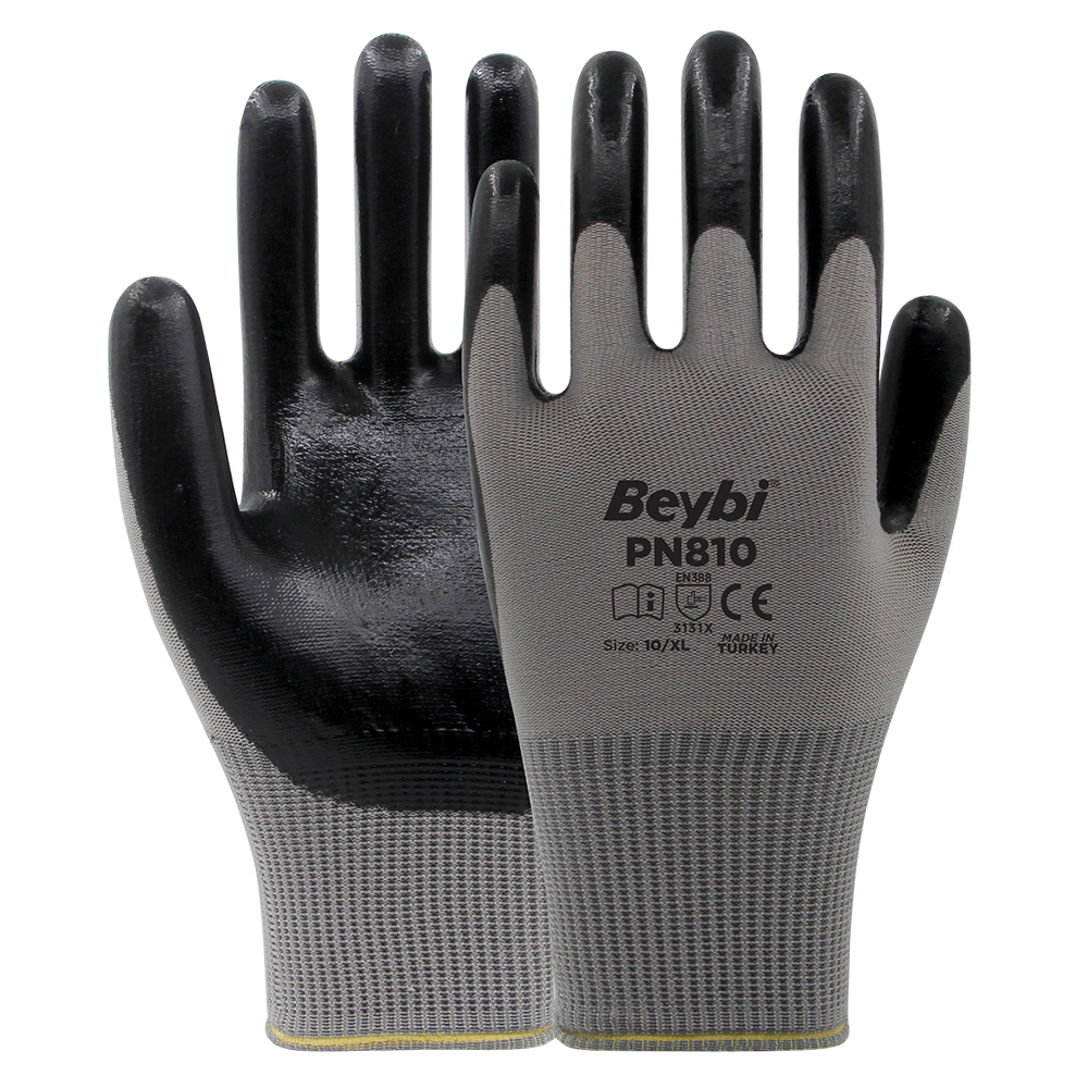 Beybi PN810 Polyester Örme Nitril Eldiven