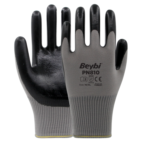 Beybi PN810 Polyester Örme Nitril Eldiven