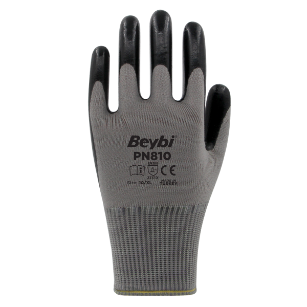 Beybi PN810 Polyester Örme Nitril Eldiven