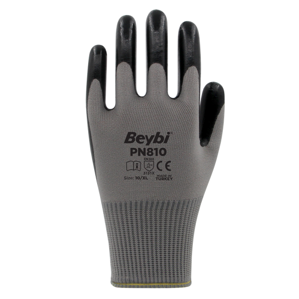 Beybi PN810 Polyester Örme Nitril Eldiven