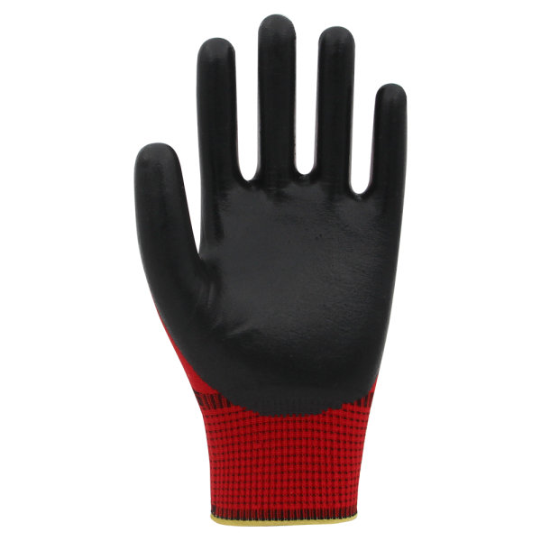 Beybi PN75 Polyester Örme Nitril Eldiven NO: 9 - Kırmızı - Çift