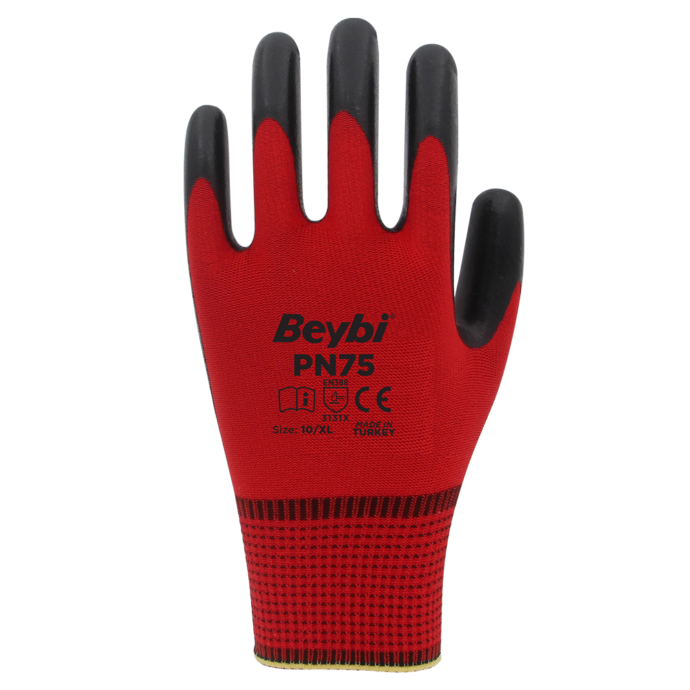 Beybi PN75 Polyester Örme Nitril Eldiven