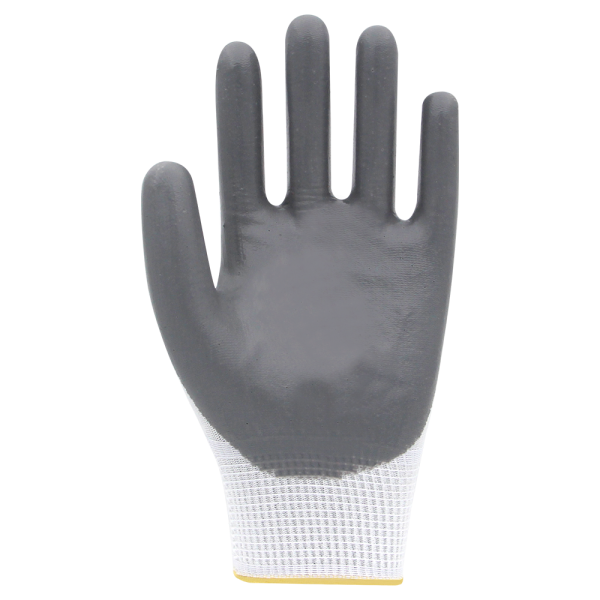 Beybi PN72 Polyester Örme Nitril Eldiven NO: 9 - Çift - Beyaz\Gri