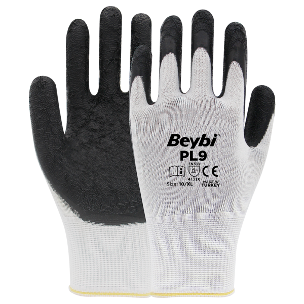 Beybi PL9 Polyester Örme Lateks Eldiven