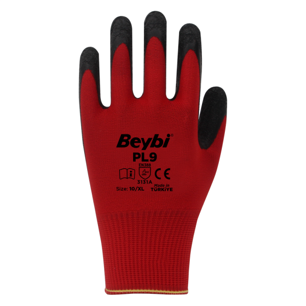 Beybi PL9 Polyester Örme Lateks Eldiven