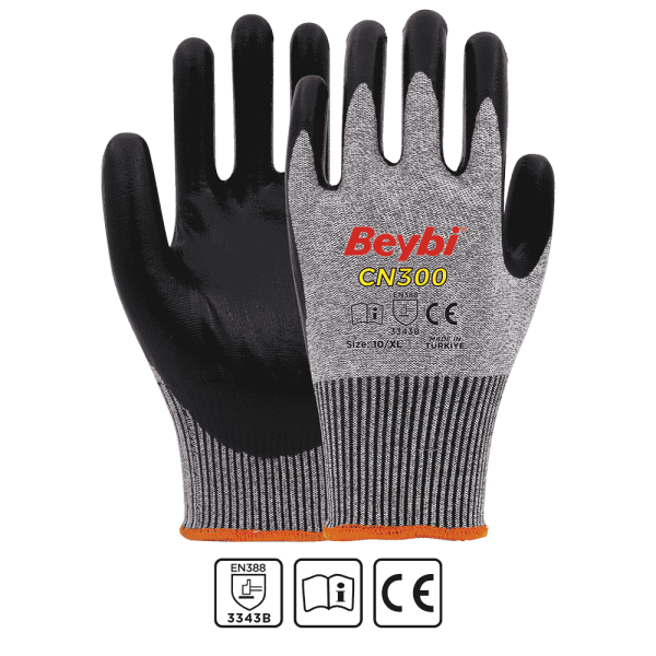 Beybi CN300 Nitril Kaplı Kesilmeye Dirençli Eldiven