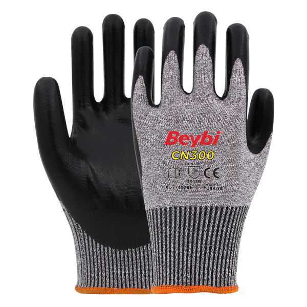 Beybi CN300 Nitril Kaplı HDPE Örme Kesilmeye Dirençli Eldiven 