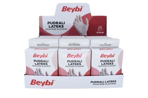 Beybi Pudralı Lateks Muayene Eldiveni 10'luk Kutu Koli