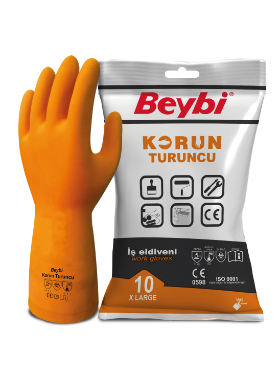 Korun Turuncu İş Eldiveni Çift - NO: 9