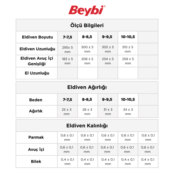 Beybi Ekonomik Temizlik Eldiveni Koli - NO: 9
