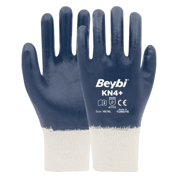 Beybi KN4+ Pamuk Nitril Eldiven NO: 10 - Koli - Sarı