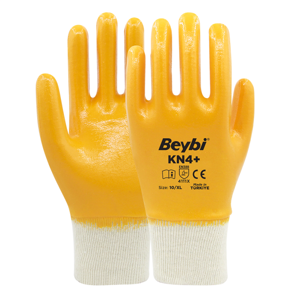 Beybi KN4+ Yüksek Performanslı Tam Nitril Kaplı Pamuk Eldiven