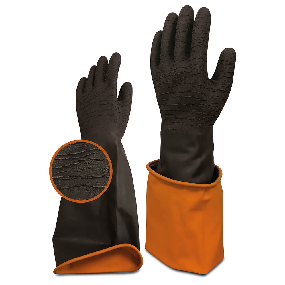 Beybi Korun Tırtıklı 45 cm Uzun Siyah İş Eldiveni