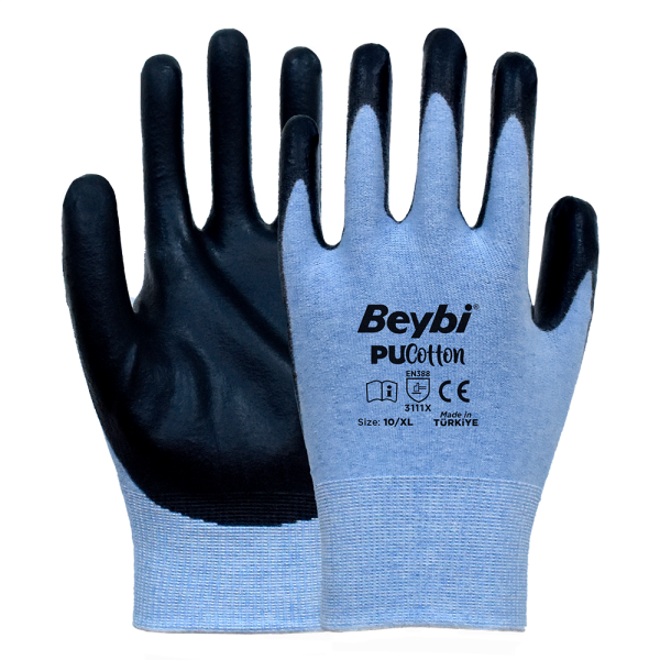 Beybi PU Cotton  Poliüretan Kaplı Pamuk Örme Eldiven