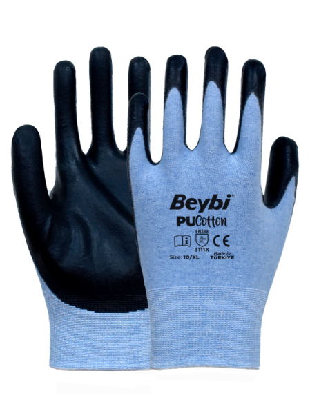 Beybi PU Cotton  Poliüretan Kaplı Pamuk Örme Eldiven