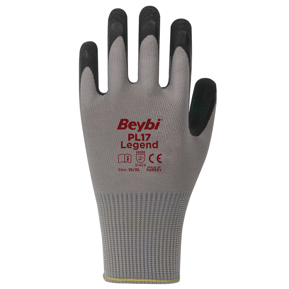 Beybi PL17 Legend Polyester Örme Lateks Eldiven NO: 10 - Çift - Yeşil