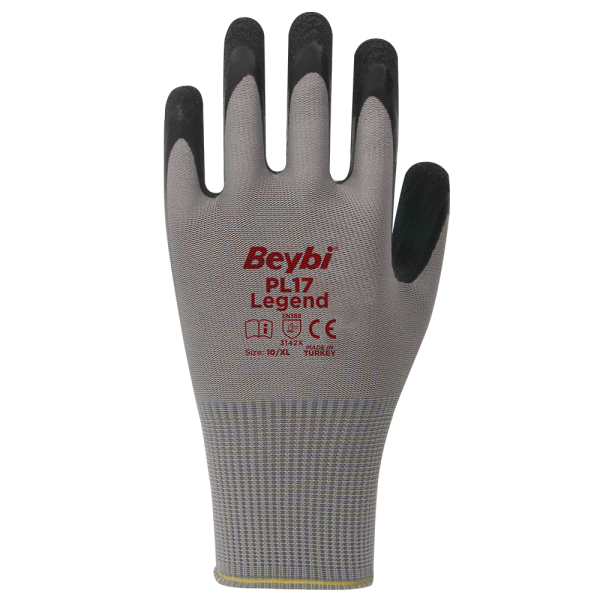 PL17 Legend Polyester Örme Lateks Eldiven NO: 10 - Koli - Yeşil