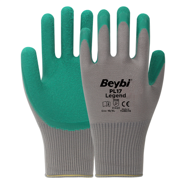 Beybi PL17 Legend 1/2 Lateks Kaplı Yüksek Kaliteli Polyester Örme Eldiven 
