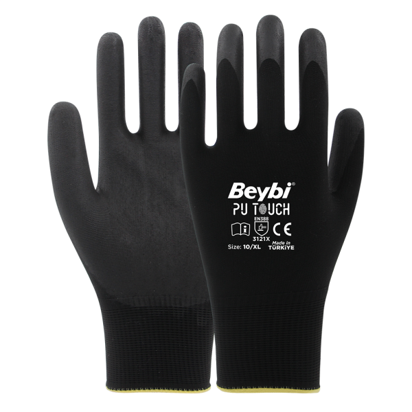 Beybi Pu Touch Poliüretan Kaplı Polyester Örme Eldiven