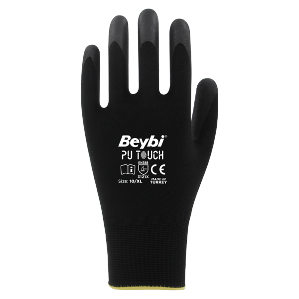 Beybi Pu Touch Poliüretan Kaplı Polyester Örme Eldiven