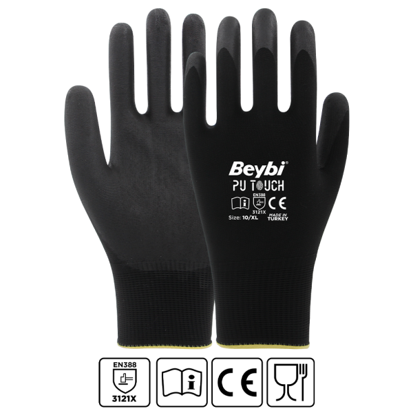 Pu Touch Poliüretan Kaplı Polyester Örme Eldiven