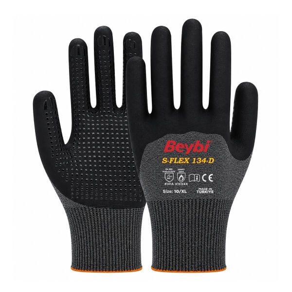 Beybi S-Flex134 -D (Dotlu) Sandy Finish Kaplı Eldiven