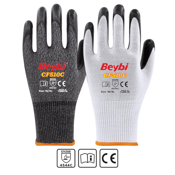 CF510C Köpük Nitril Kaplı Kesilmeye Dirençli Eldiven