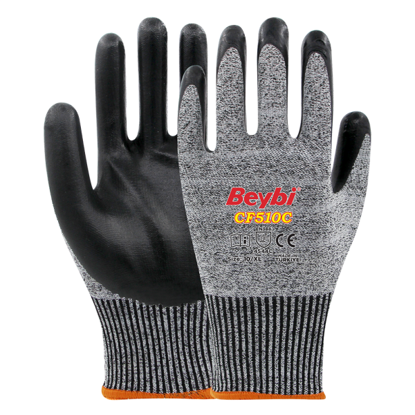Beybi CF510C Köpük Nitril Kaplı Kesilmeye Dirençli Eldiven