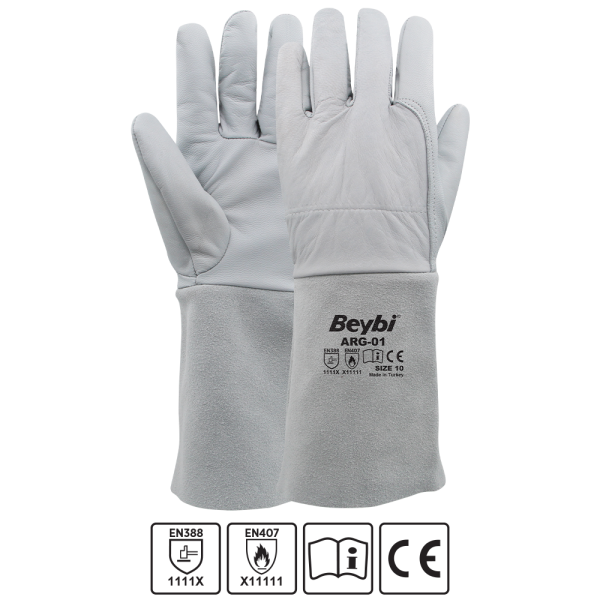 Beybi ARG-01 Argon Kaynakçı Eldiveni NO: 10 - Çift