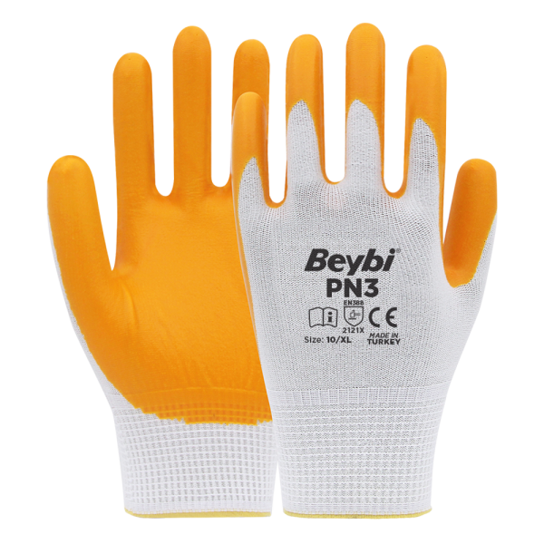 Beybi PN3 Polyester Örme Nitril Eldiven