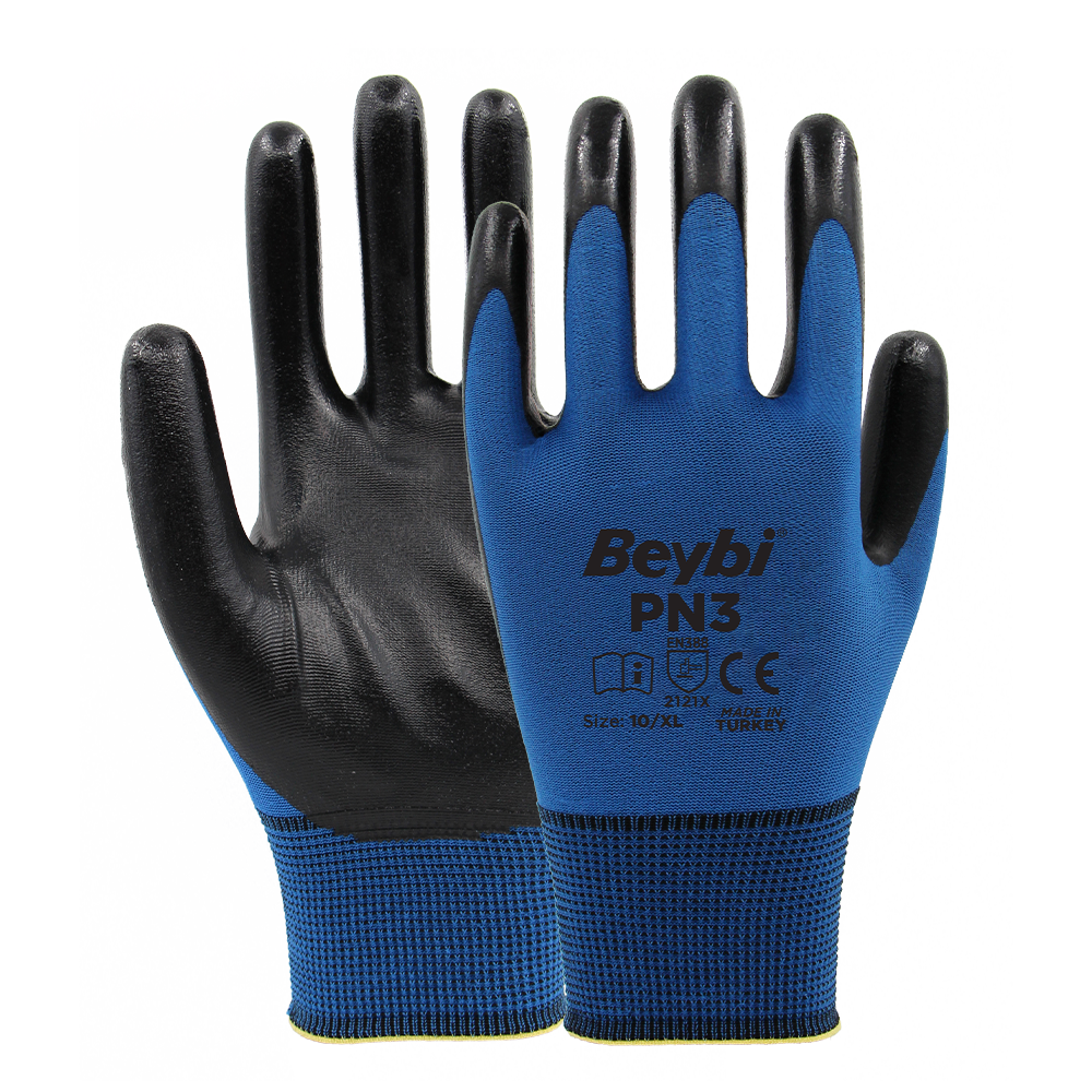 Beybi PN3 Polyester Örme Nitril Eldiven