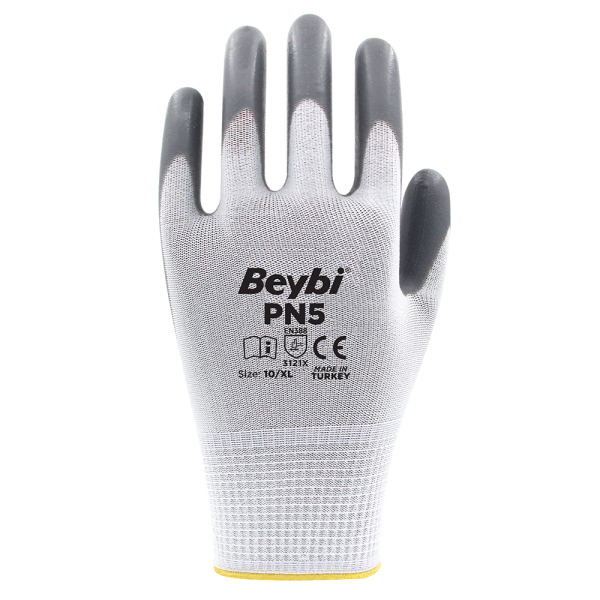PN5 Polyester Örme Nitril Eldiven NO: 10 - Koli - Kırmızı\Siyah