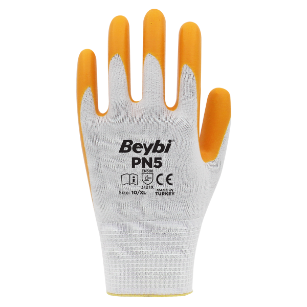 PN5 Polyester Örme Nitril Eldiven NO: 10 - Koli - Kırmızı\Siyah