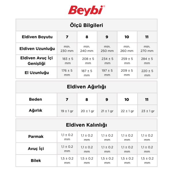 Beybi PFN110 Polyester Örgü Üzeri ½ Köpük Nitril Kaplı Eldiven