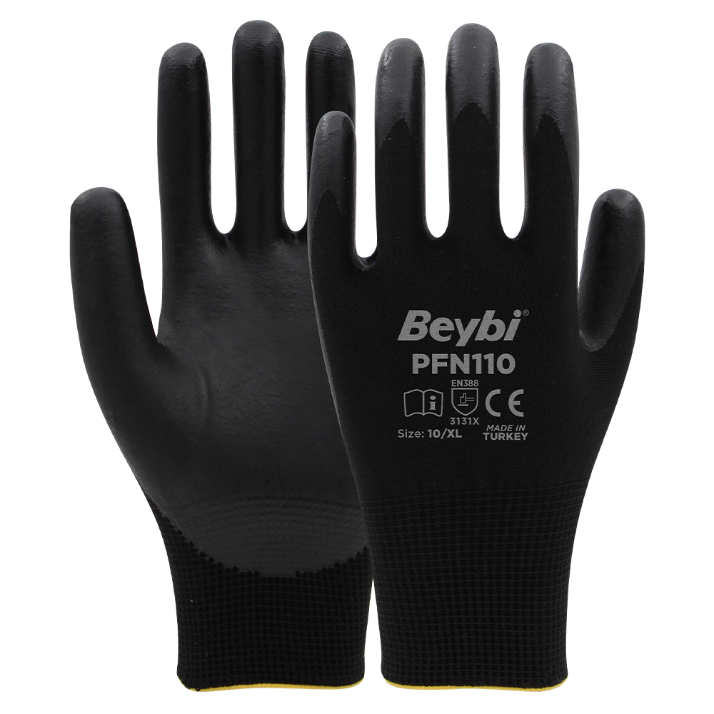 Beybi PFN110 Polyester Örgü Üzeri ½ Köpük Nitril Kaplı Eldiven