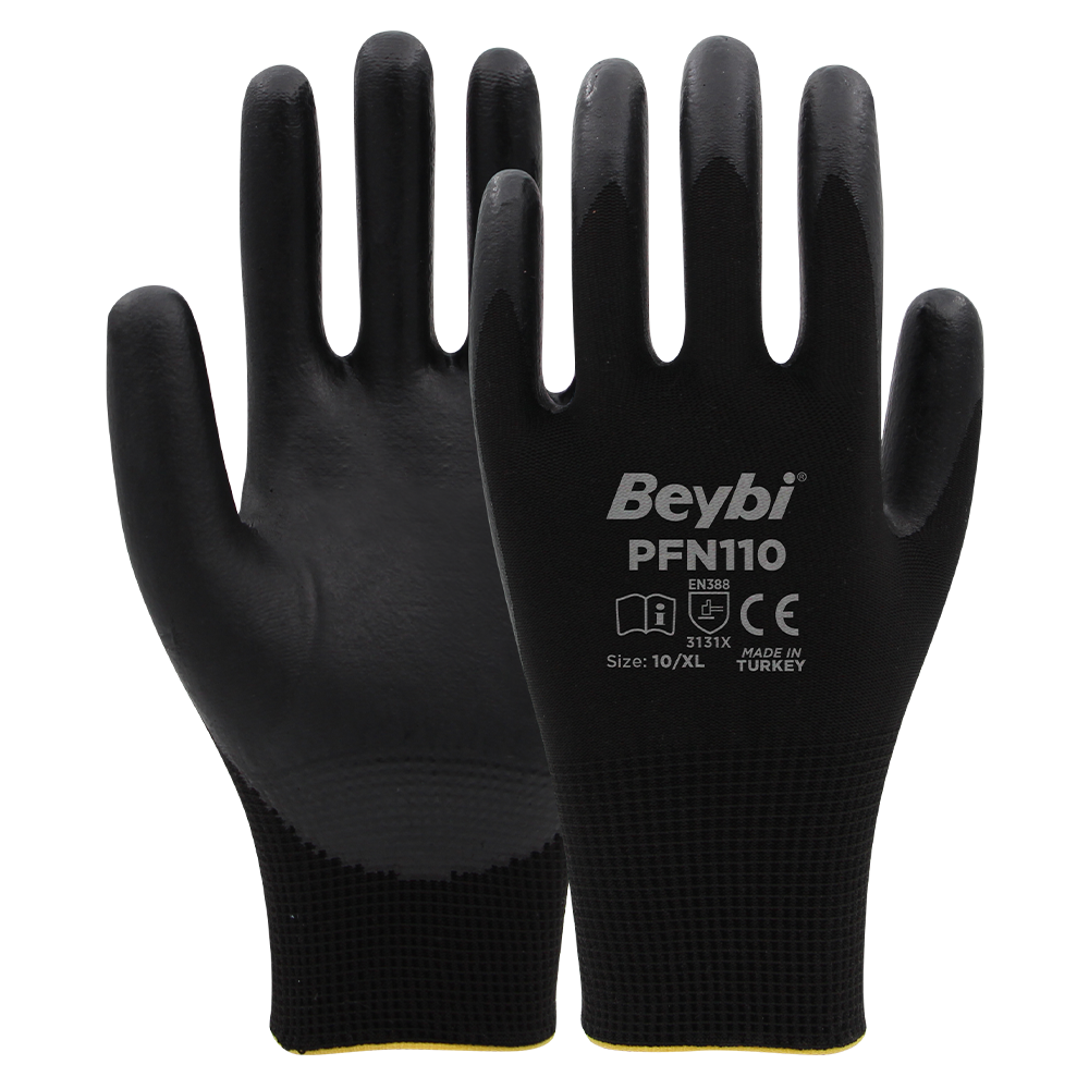 Beybi PFN110 Polyester Örgü Üzeri ½ Köpük Nitril Kaplı Eldiven