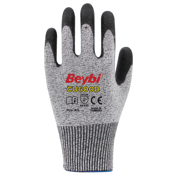 Beybi CU600 D PU Kaplı Polietilen Kesilmeye Dirençli Örme Eldiven