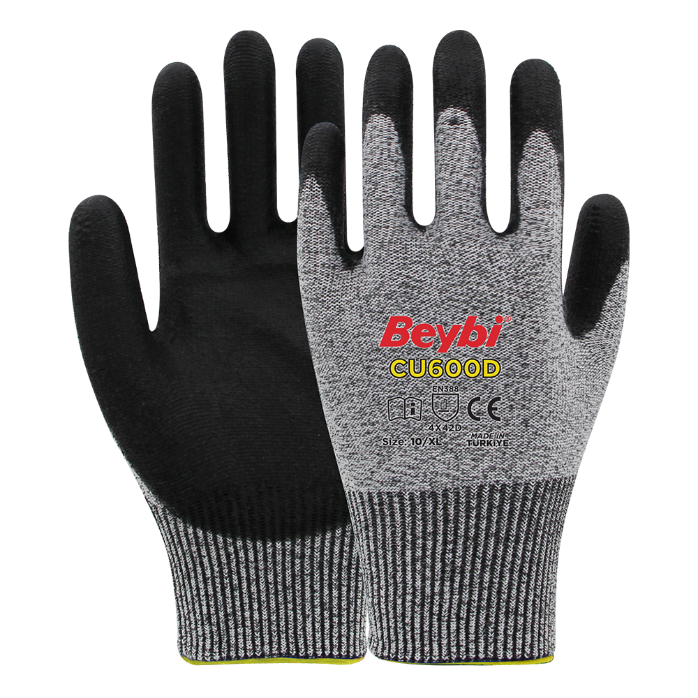 Beybi CU600 D PU Kaplı Polietilen Kesilmeye Dirençli Örme Eldiven