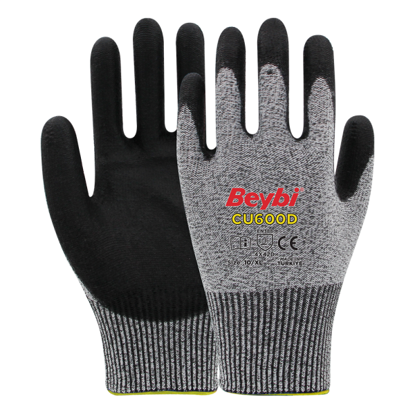 Beybi CU600 D PU Kaplı Polietilen Kesilmeye Dirençli Örme Eldiven