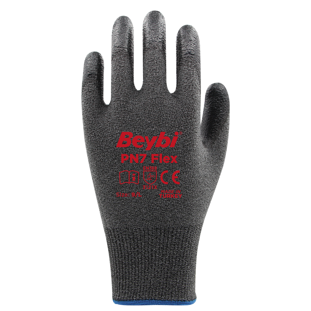 Beybi PN7 Flex Likralı İpten Örme Nitril Kaplı Eldiven
