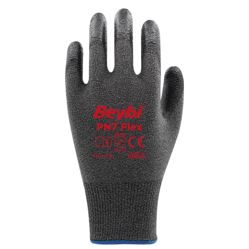 Beybi PN7 Flex Likralı İpten Örme Nitril Kaplı Eldiven