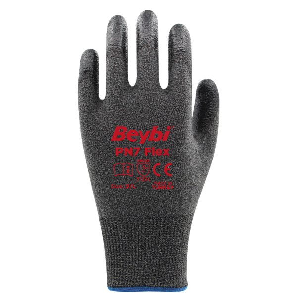 Beybi PN7 Flex Likralı İpten Örme Nitril Kaplı Eldiven