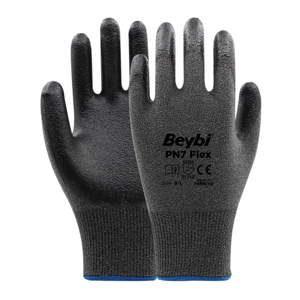 Beybi PN7 Flex Likralı İpten Örme Nitril Kaplı Eldiven