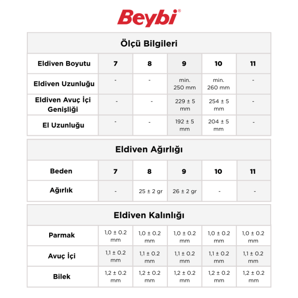 Beybi KN1 Flex Pamuk Nitril Eldiven