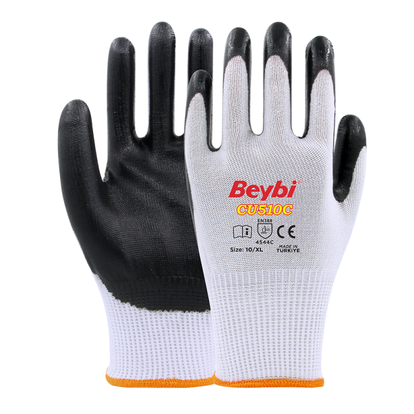 Beybi CU510C PU Kaplı Polietilen Kesilmeye Dirençli Örme Eldiven